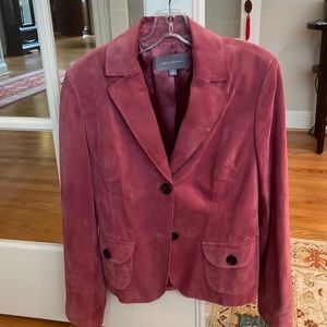 Ann Taylor 100% leather suede jacket size 10